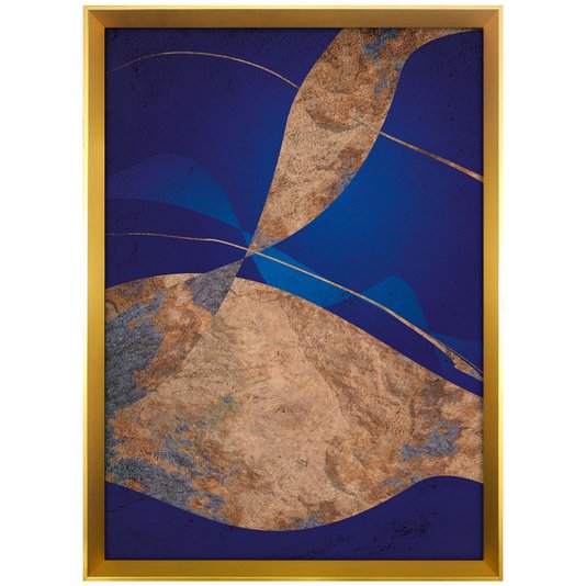 Quadro Grande Moderno Arte Abstrata com Moldura Dourada Escolha o Tamanho