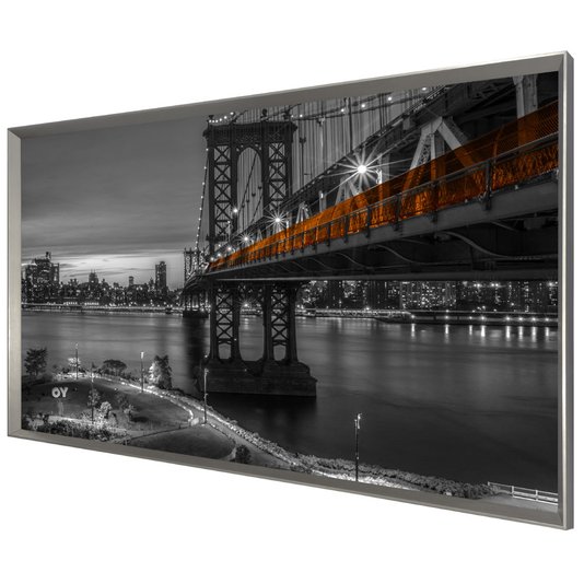 Quadro Grande Paisagem Ponte de Manhattan em Preto e Branco
