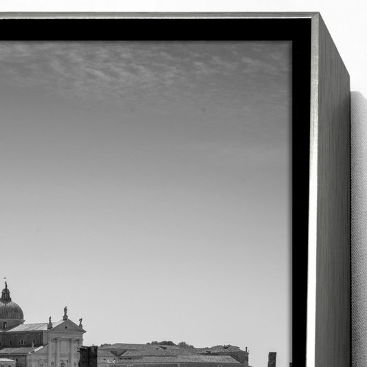 Quadro Grande Paisagem Veneza com Gôndolas em Preto e Branco - Versatilidade e Sofisticação