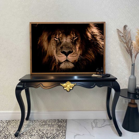 Quadro Leão de Judá Decorativo com Moldura Rústica | Força e Poder na sua Decoração