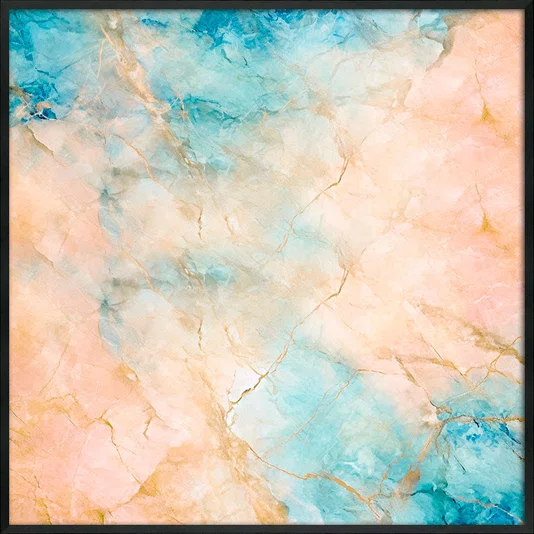 Quadro Mármore de Luxo Abstrato Tons Suaves e Elegantes com Moldura e Vidro
