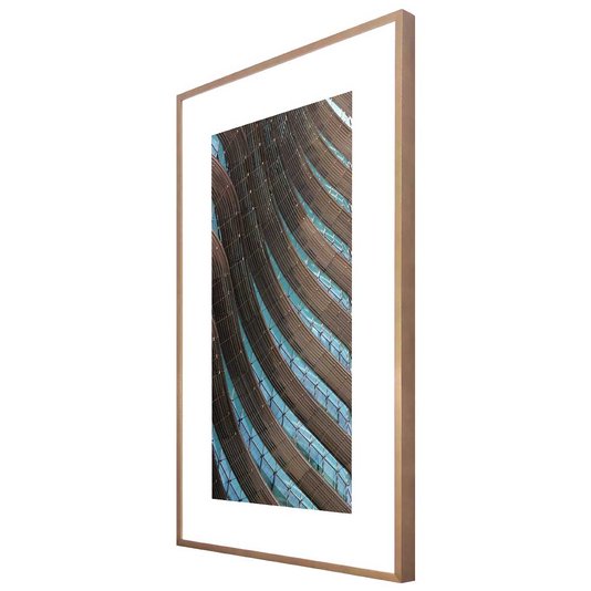 Quadro Moderno Arquitetura com Detalhes Azuis 60x100 cm