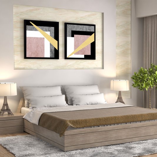 Quadro Moderno Decorativo Arte Geométrica Texturas - Escolha o Tamanho