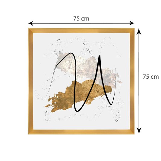 Quadro Decorativo Moderno Ilustração Arte Gold Abstrata - Vários Tamanhos