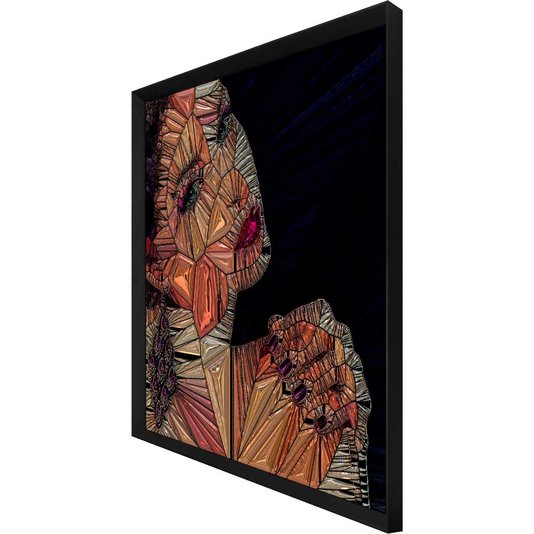 Quadro Moderno com Moldura Chanfrada Mulher Geométrica - Escolha o Tamanho