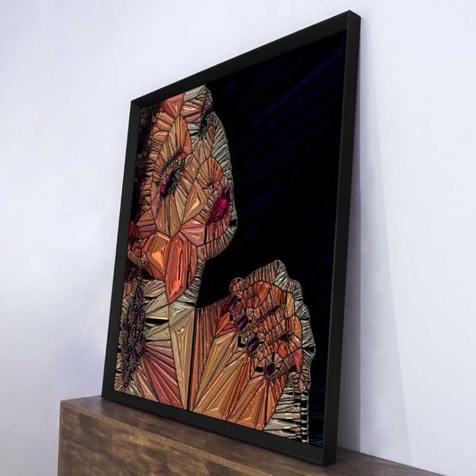 Quadro Moderno com Moldura Chanfrada Mulher Geométrica - Escolha o Tamanho