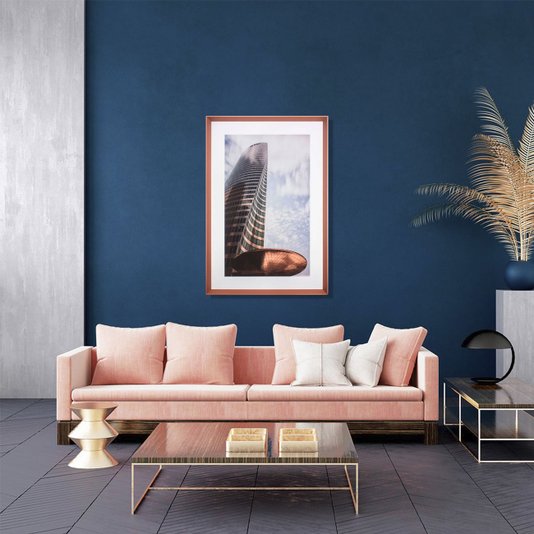 Quadro Moderno com Moldura Chanfrada Torre do FED em Paris 85x125 cm
