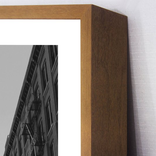 Quadro Moderno com Moldura Natural Ponte de Manhattan 60x80 cm