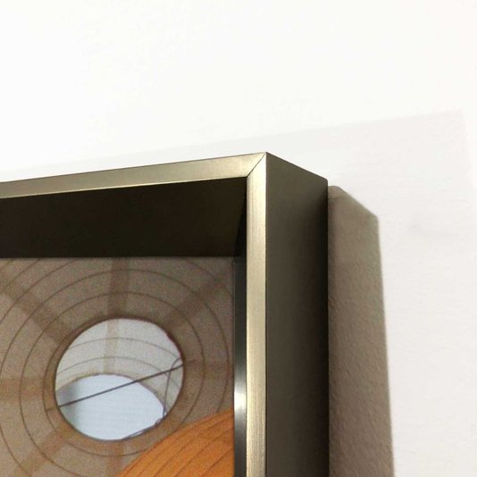 Quadro Moderno com Moldura Prata Chanfrada Arte Luminárias Japonesas