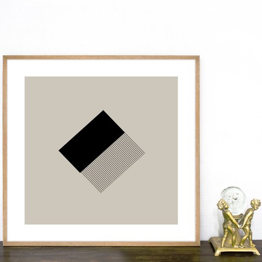 Quadro Moderno Decorativo Arte Geométrica com Fundo Nude Escolha o Tamanho