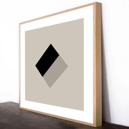 Quadro Moderno Decorativo Arte Geométrica com Fundo Nude Escolha o Tamanho