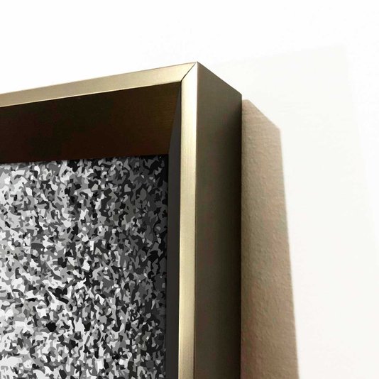 Quadro Moderno Rostos Abstratos em Preto e Branco com Moldura Prata
