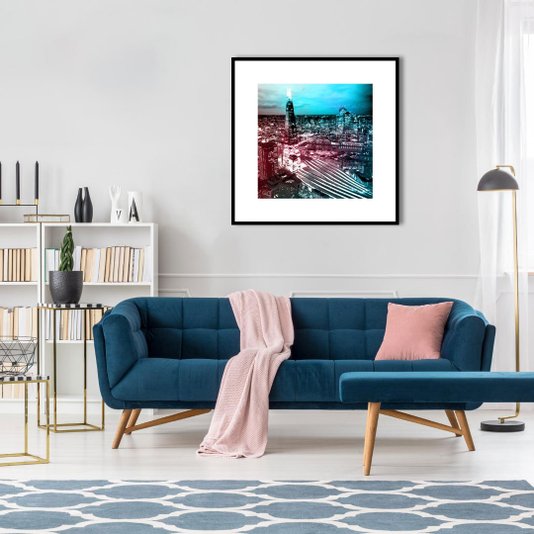 Quadro Moderno Decorativo Urbano Arranha-céu Shard London Bridge 70x70 cm