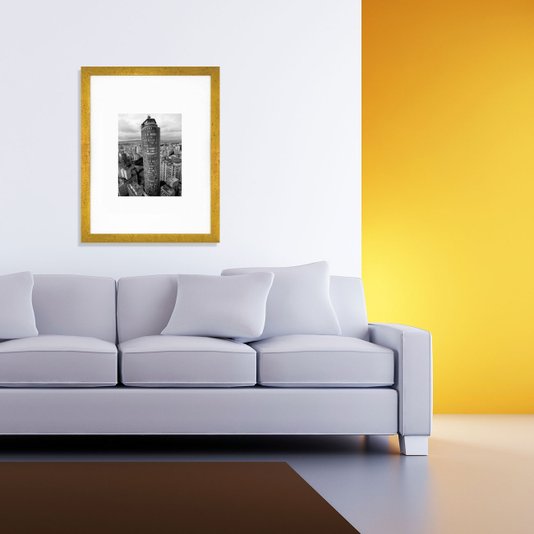 Quadro Moldura Dourada Edifício Itália em São Paulo 30x40cm