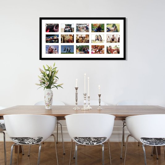 Quadro Painel de Fotos Capacidade para 15 Fotos 90x40cm