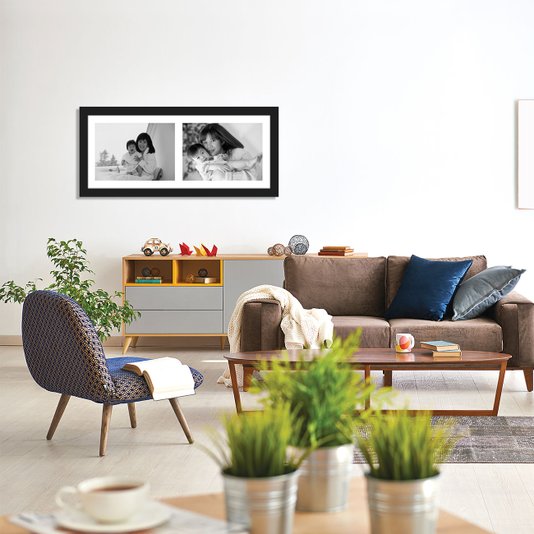 Quadro Painel de Fotos com Capacidade para 2 Fotos 50x20cm