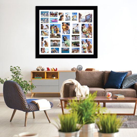 Quadro Painel de Fotos com Capacidade para 24 Fotos 110x90cm
