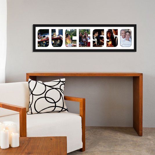 Quadro Painel de Fotos com Capacidade para 7 Fotos c/ Escrita SUCESSO 80x20cm
