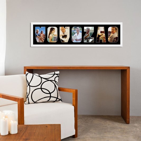 Quadro Painel de Fotos VOVOZÃO para 7 fotos 80x20cm
