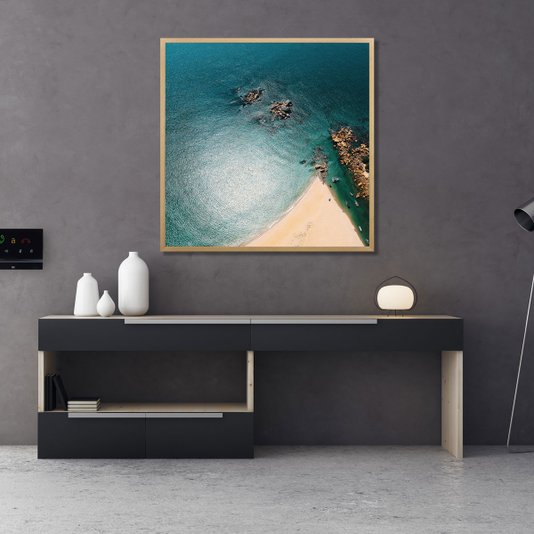 Quadro de Paisagem Mar Fotografia Aérea Praia Escolha o Tamanho