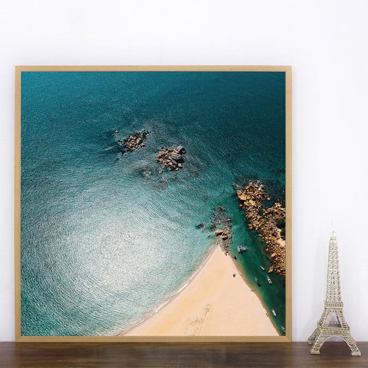 Quadro de Paisagem Mar Fotografia Aérea Praia Escolha o Tamanho