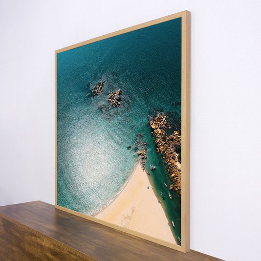 Quadro de Paisagem Mar Fotografia Aérea Praia Escolha o Tamanho