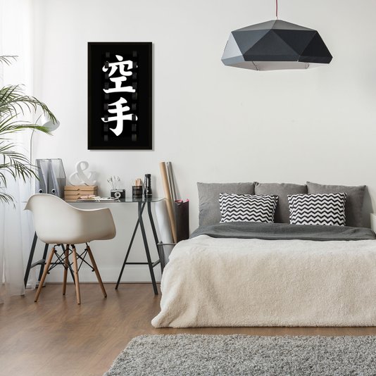 Quadro Porta Faixas Karatê Decorativo Sob Medida 45x75cm
