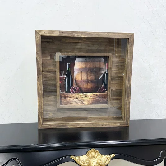 Quadro Porta Rolhas de Vinhos 60x60 cm Estilo Rústico