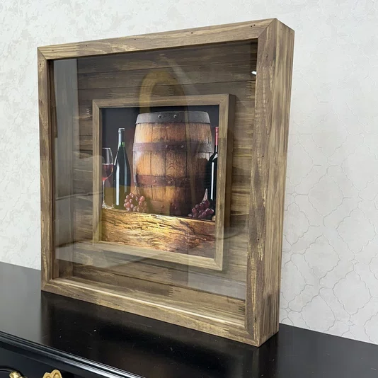 Quadro Porta Rolhas de Vinhos 60x60 cm Estilo Rústico