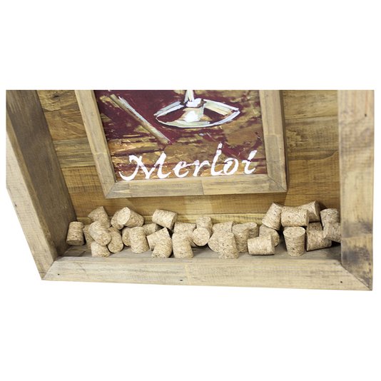 Quadro Porta Rolhas Vinhos Merlot 40x70cm