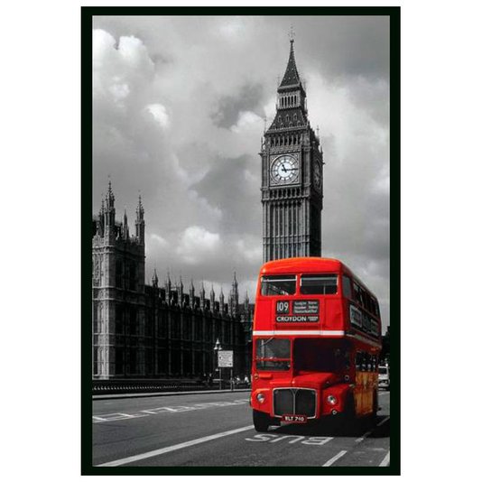 Quadro Poster com Moldura Londres Red Bus 60x90cm