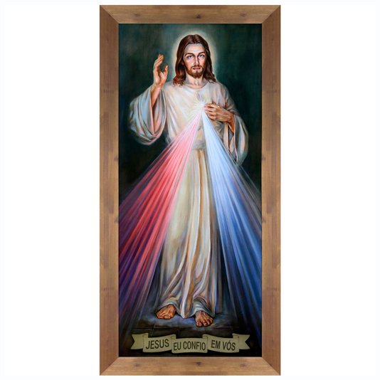 Quadro Religioso Jesus Cristo Eu Confio em Vós 60x130 cm