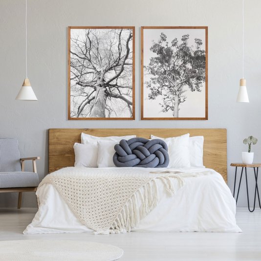 Quadro Rústico Decorativo Árvore em Preto e Branco 70x100 cm