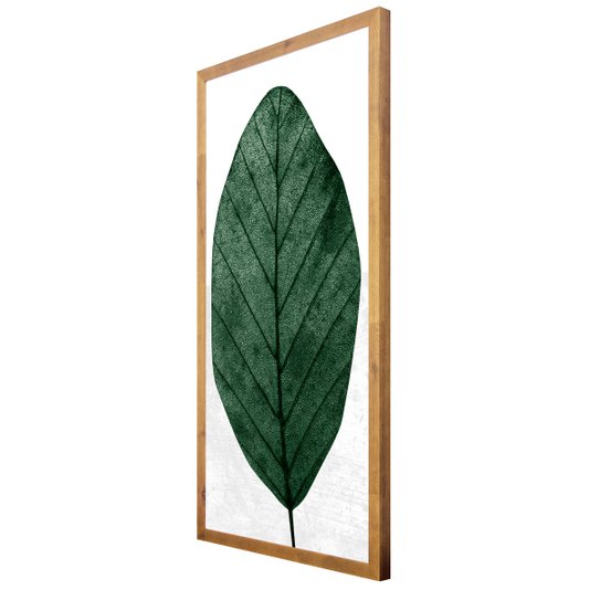Quadro Rústico Decorativo Folha Verde 50x100cm