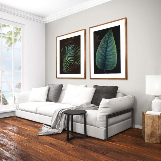 Quadro Rústico Tropical Folhas de Palmeira 90x120cm