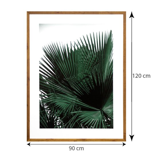 Quadro Rústico Tropical Folhas Verdes de Palmeira 90x120cm