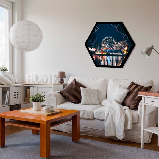 Quadro Sextavado Hexagonal Centro de Ciências Vancouver 50x43cm