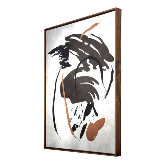 Quadro Tela Canvas Abstrata com Moldura Cor Mel 60x80cm