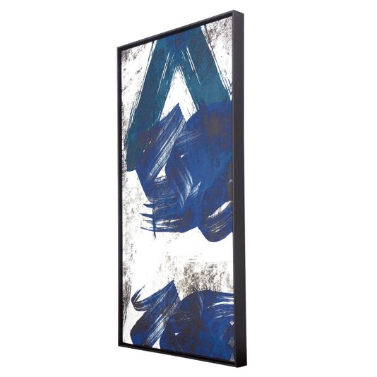 Quadro Tela Canvas Abstrata com Moldura Preta 50x100cm