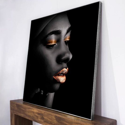 Quadro em Tela Canvas Arte Africana com Moldura Prata - Escolha o Tamanho