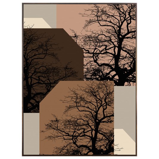 Quadro Tela Canvas Arte Geométrica com Árvores 90x120 cm