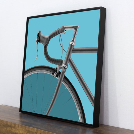Quadro Tela Canvas Bicicleta em Tons Azuis por Dorival Moreira
