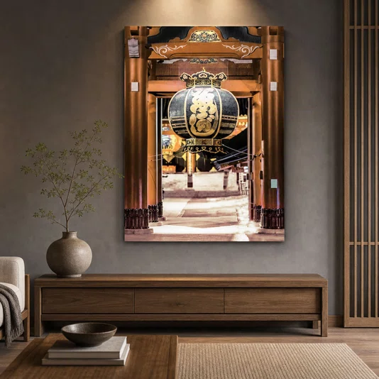Quadro Tela Canvas Borda Infinita Arte Japonesa Templo Budista em Tóquio 100x150 cm