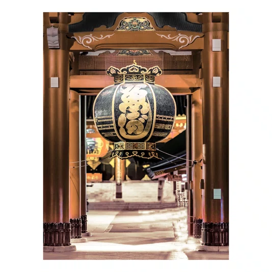 Quadro Tela Canvas Borda Infinita Arte Japonesa Templo Budista em Tóquio 100x150 cm