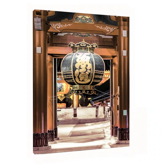 Quadro Tela Canvas Borda Infinita Arte Japonesa Templo Budista em Tóquio 100x150 cm