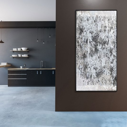 Quadro Tela Canvas com Moldura Arte Abstrata Ferrugem 60x120 cm