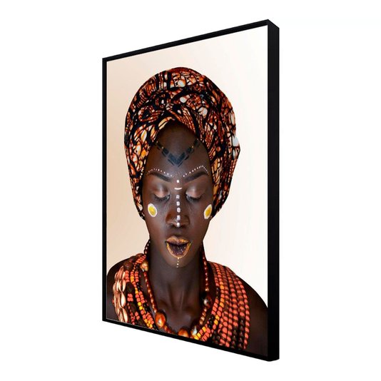 Quadro Tela Canvas com Moldura Arte Africana 150x180 cm