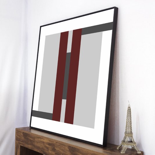 Quadro Tela Canvas com Moldura Arte Geométrica Abstrata 120x120cm