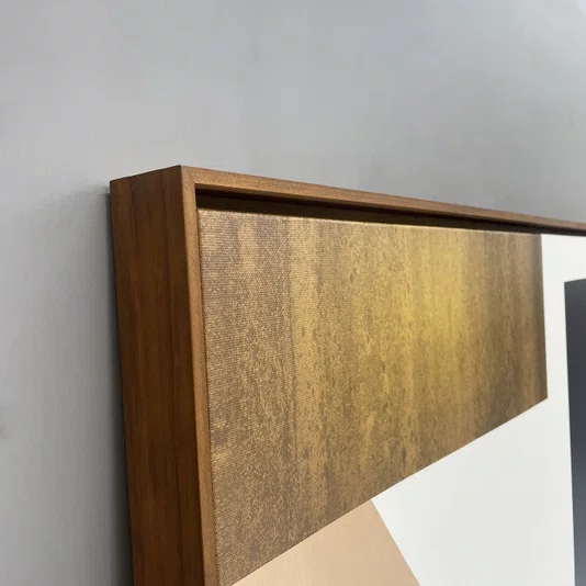 Quadro Tela Canvas com Moldura Arte Geométrica Abstrata Retângulos