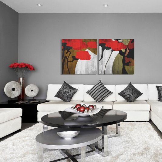 Quadro Tela Canvas Grande Floral Colorida 90x90cm